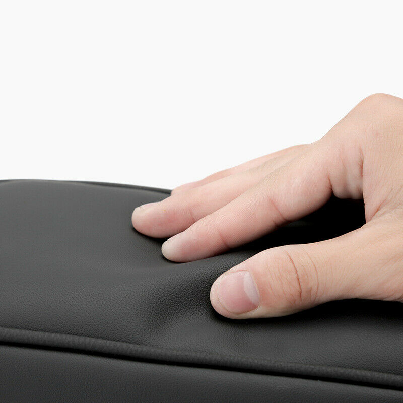 Memory Foam Car Armrest Cover Consoles Tissue Storage Box Pad Cushion PU Black