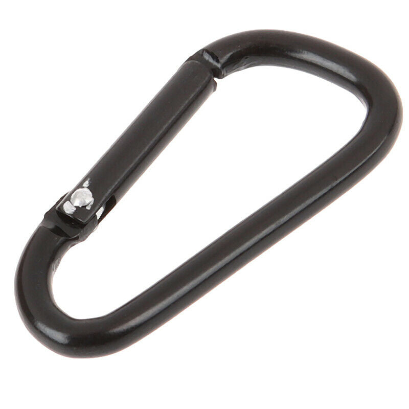 10Pieces Black D Shaped Aluminum Alloy Carabiner Hook Keychain Accesso.l8
