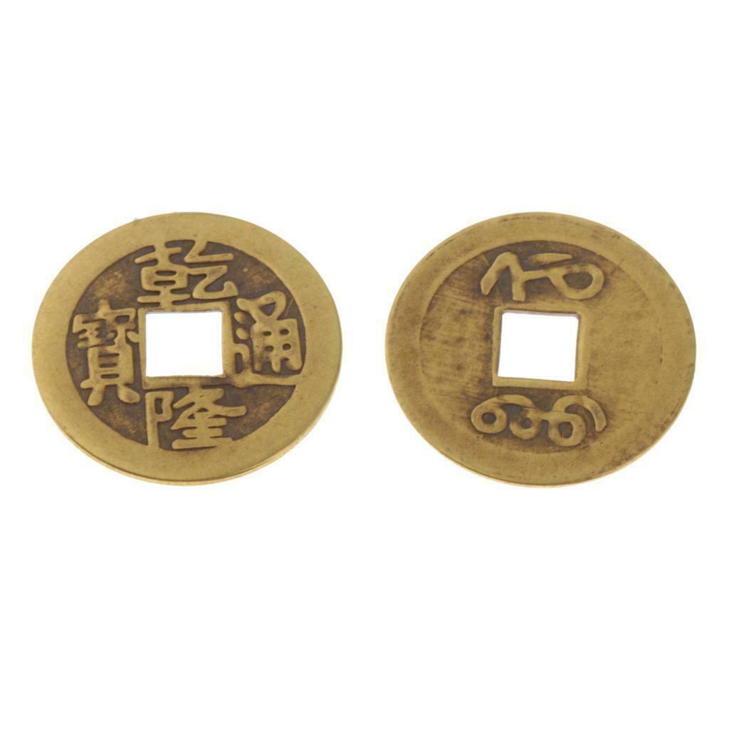 Chinese Lucky Coins Fortune Success Souvenir Decor Ornament Qianlong Copper