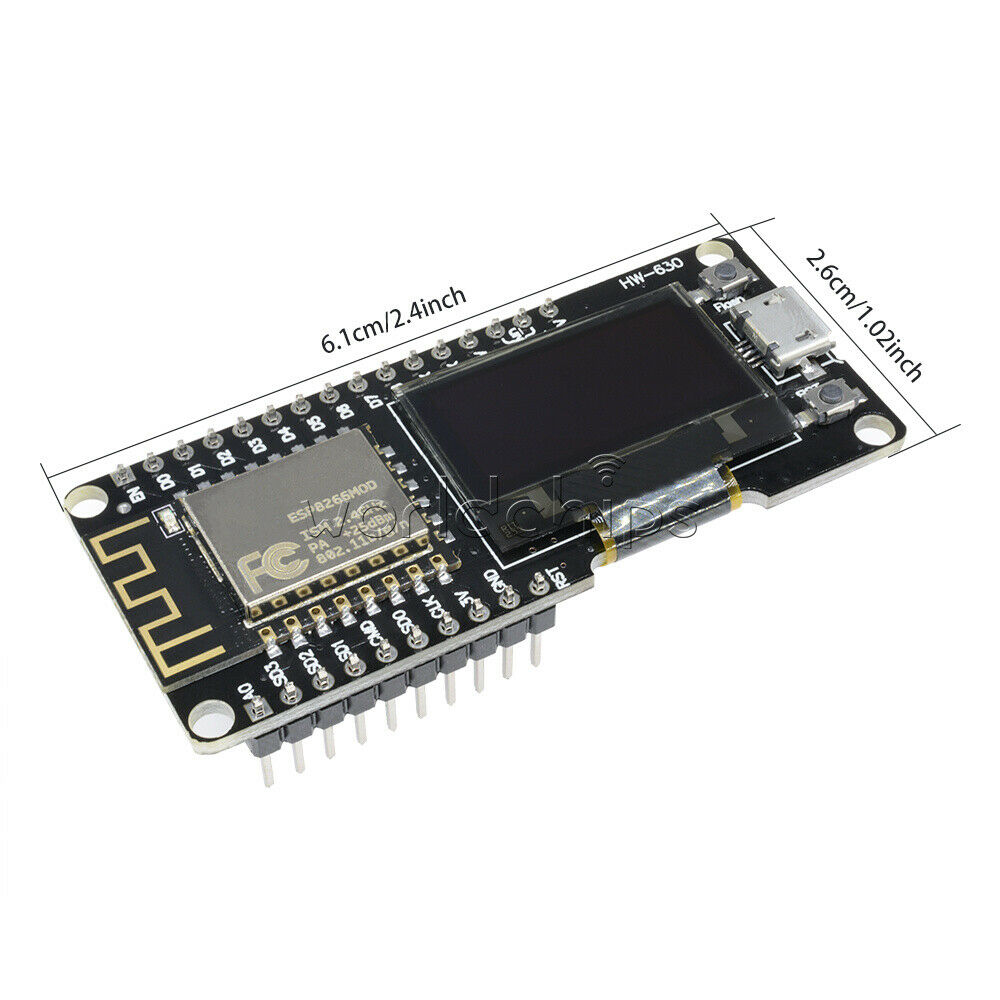 ESP-12F ESP8266 CP2102 Module WiFi NodeMCU Wemos 0.96" OLED Development Board
