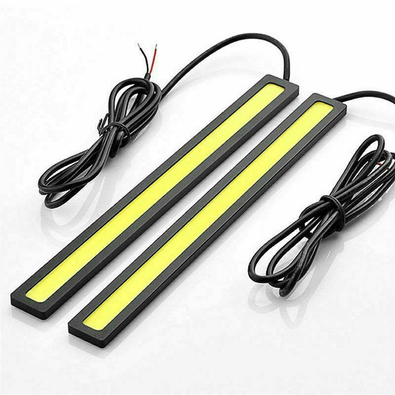 2x Bright White Car COB Waterproof LED Lights 12V DRL Fog Driving Lamp Strip