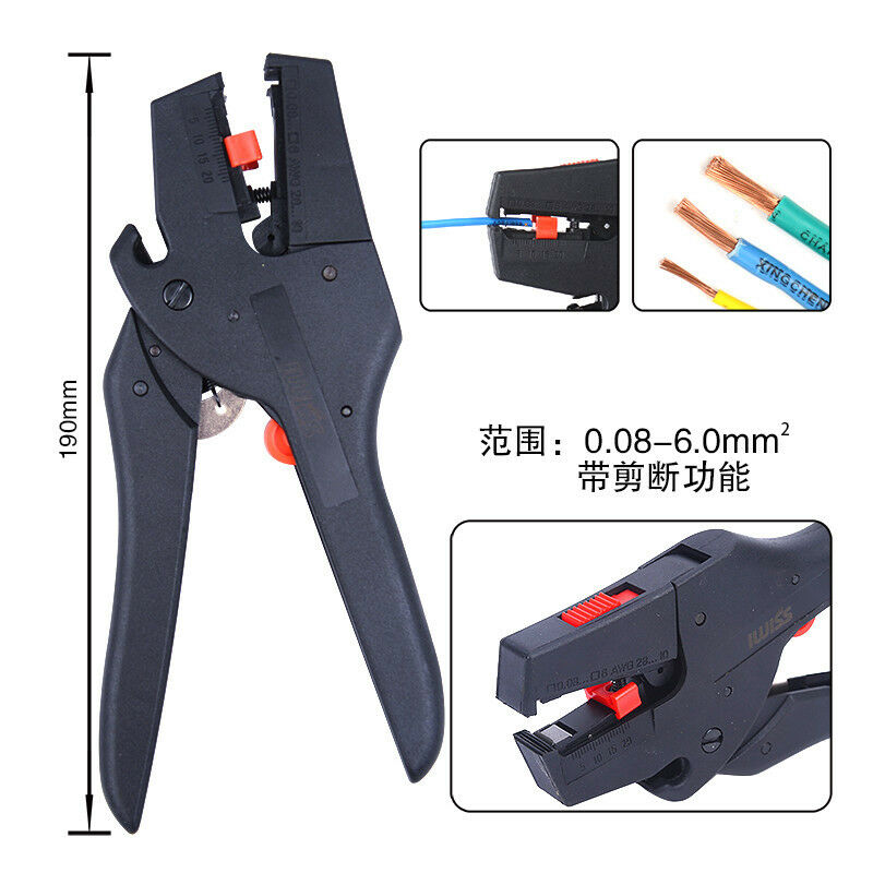 1PCS Multifunction Cable Wire Stripper 0.08-2mm2 Self adjusting insulated wire