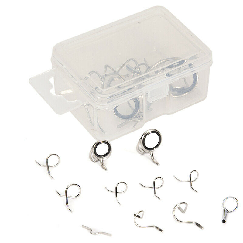 11Pcs Stainless Steel Fly Rod Guides Set Tip Hook Fly Fishing Accesso.l8