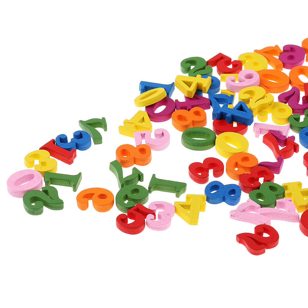 100 Pieces of Wooden Numbers for Kids Math Learning Early Educational Toys