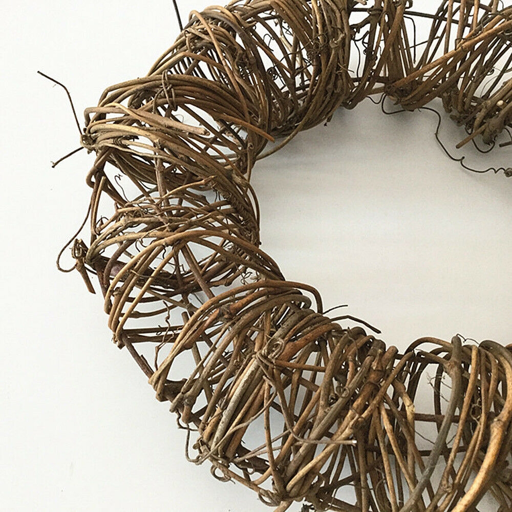 1Pc Christmas Hanging Decor DIY Natural Rattan Round Garland Pendant Craft 25CM