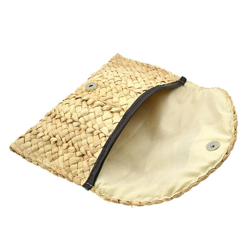 Bohemia Beach Bag for Women Summer Straw Knitted Handbag Messenger Bag Clutch