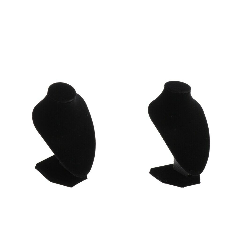 2 Pieces Store Home Velvet Necklace Bust Jewelry Pendant Rack Display Stands