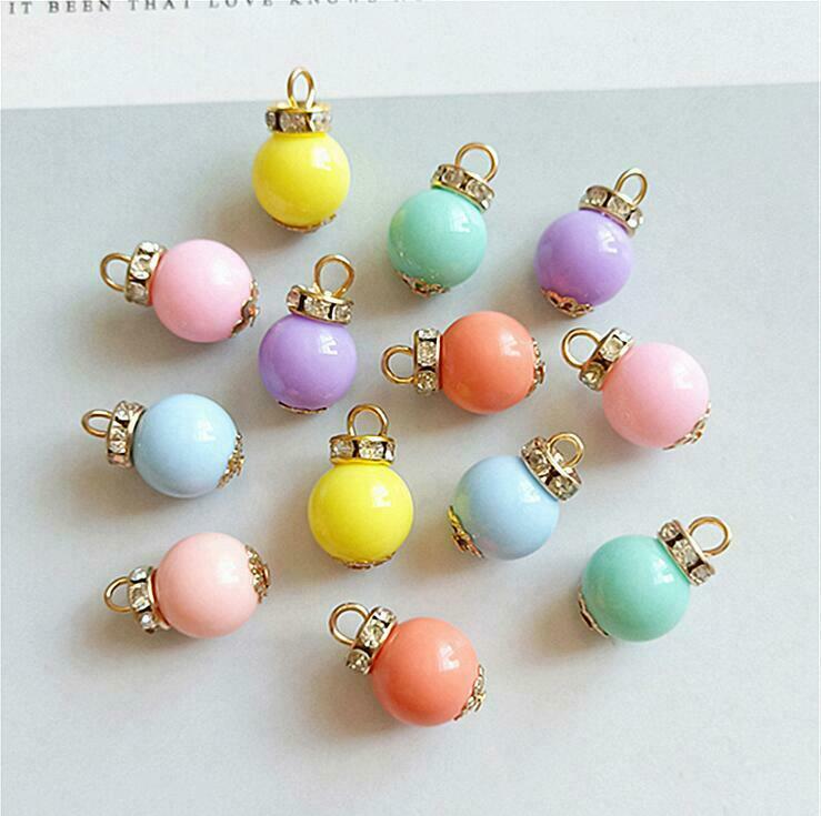20pcs Candy colors beads Pendant Diy handmade headdress bracelet pendant