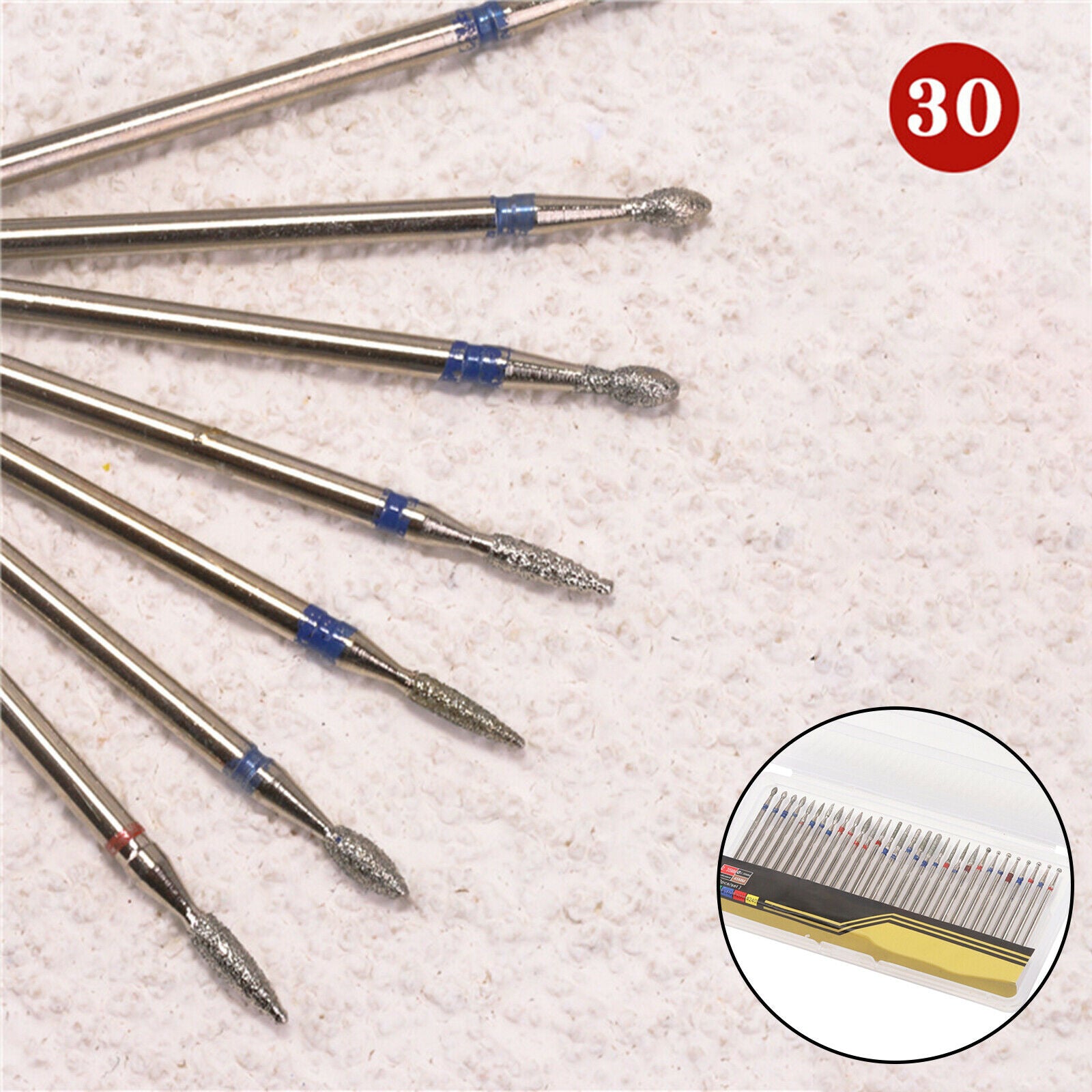 30pcs Nail Drill Bits Kits for Remove Poly Acrylic Nails Pedicure Home Use