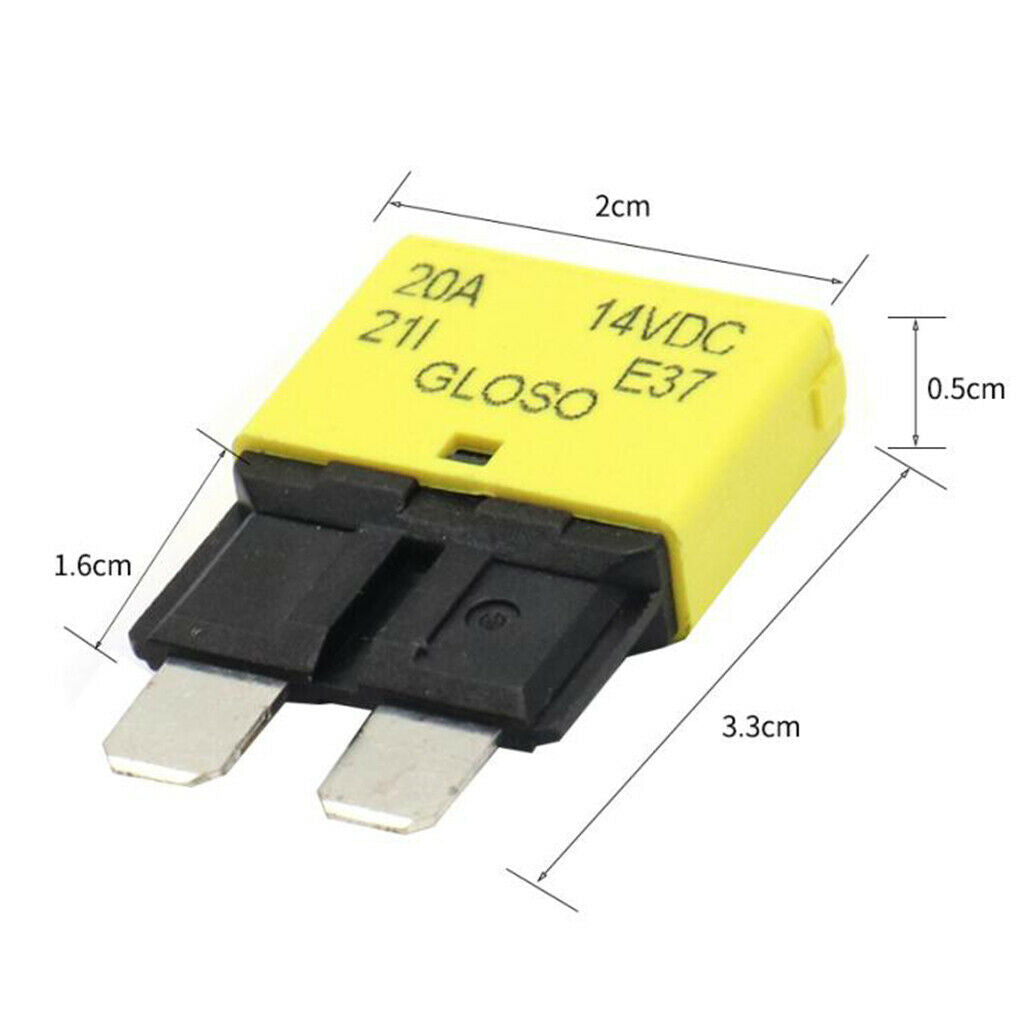 5pcs Car Truck Marine Automatic Resettable Circuit Breaker Blade Fuse 12/24V