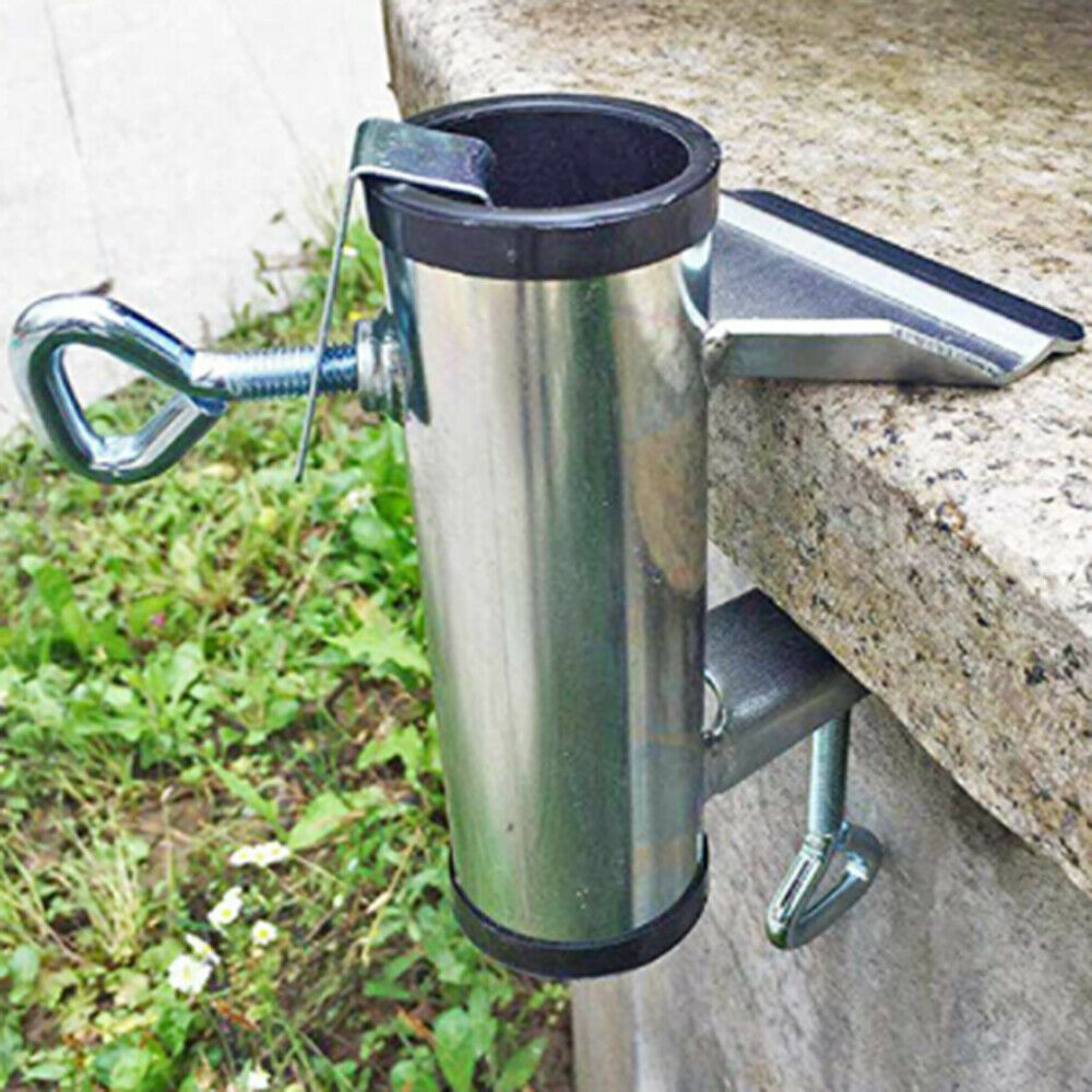 Stable Heavy Duty Parasol Fixed Clip Patio Metal Outdoor Garden Umbrella Stand