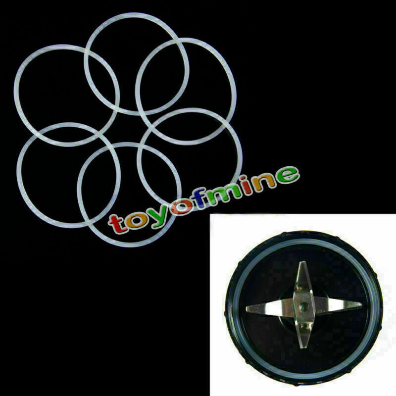 6PCS Replacement Gaskets Rubber Seal Ring For Magic Bullet Flat/Cross Blade HM