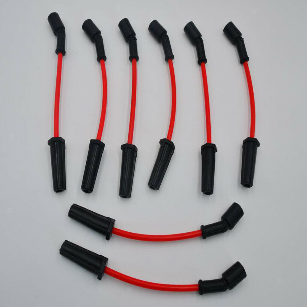 8 Pieces Racing Ignition Spark Plug Wire Set for Chevrolet LS2 LS6 Car