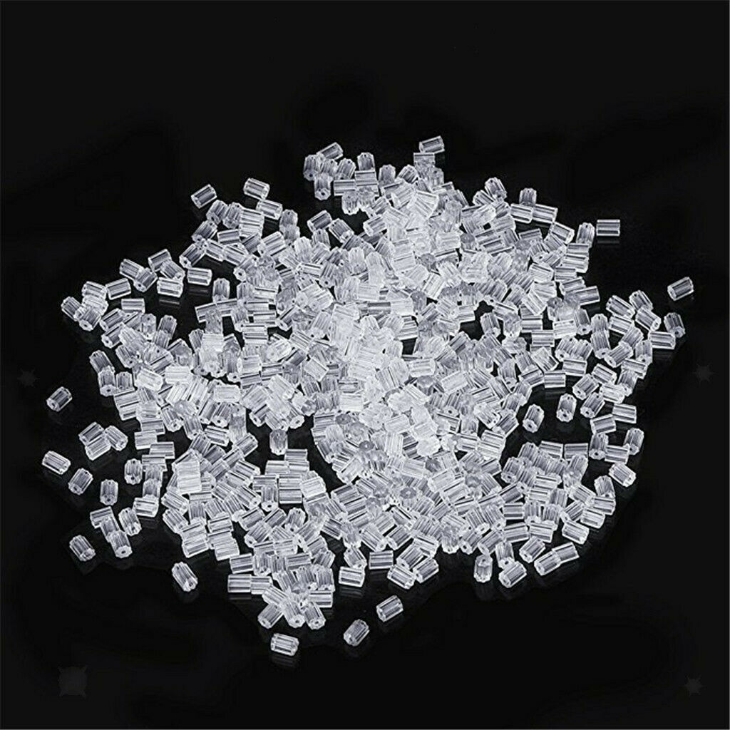 1000pcs Clear Rubber Earring Safety Backs Earring Hook Stopper Crafts 3x3mm