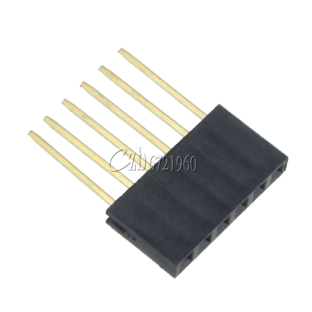 10pcs 6 Pin Single Row Stackable Shield Female Header 2.54mm Pitch for Arduino