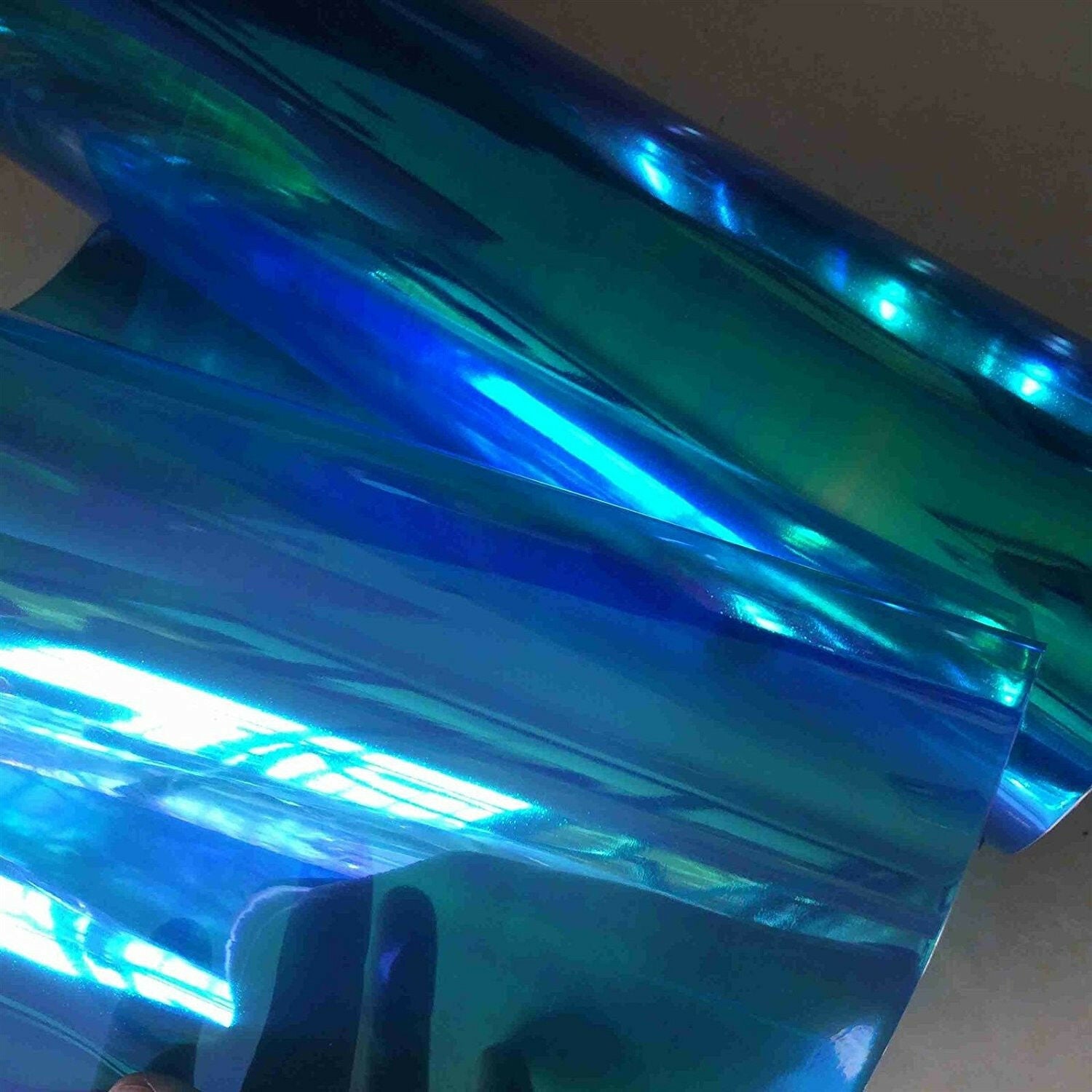 12"x78" Chameleon Colorful Blue Car SUV Headlight Taillight Vinyl Tint Film Wrap