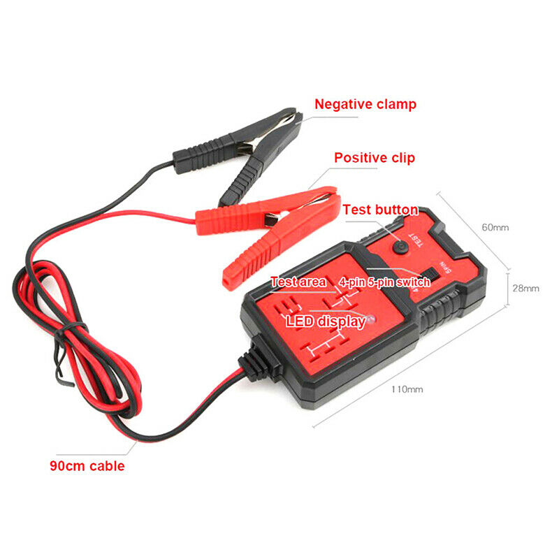 12V Electronic Automotive Relay Tester Universal For Cars Auto Battery Chec_AU