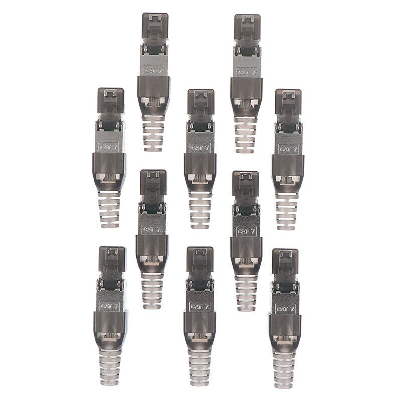 1Pc Tool-Free Shielded RJ45 Cat 7 Termination Plug Connector Modular 22-26AWGUS