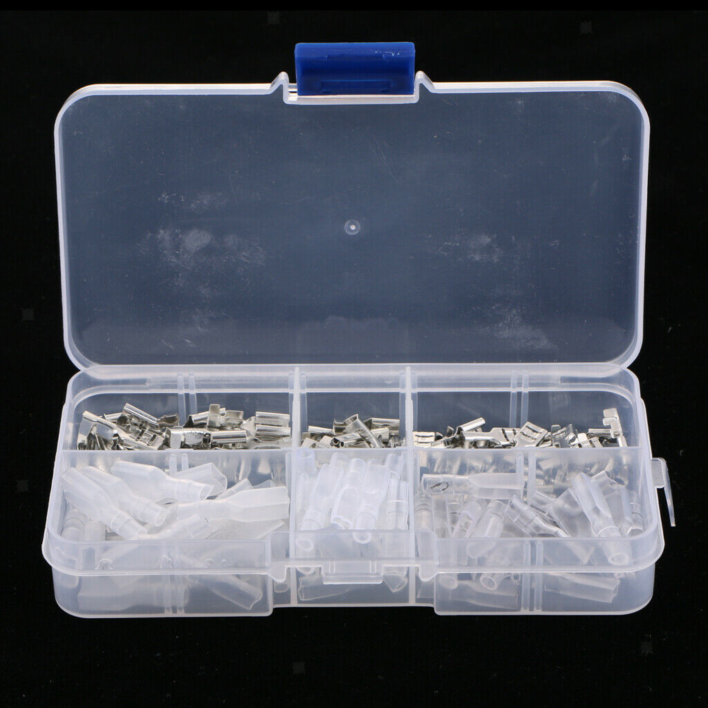 120 Pieces 2.8mm/4.8mm/6.3mm Crimp Insulating Terminal Female Spade Connector