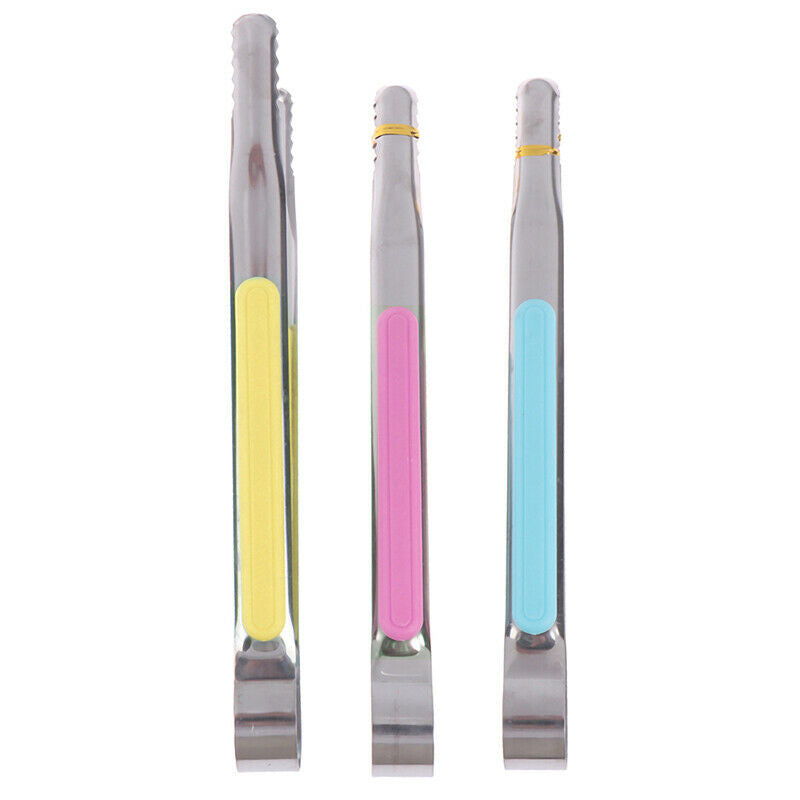 Stainless Steel Food Clip Ice Tongs Meat Salad Toast Tongs BBQ Kitchen To.l8
