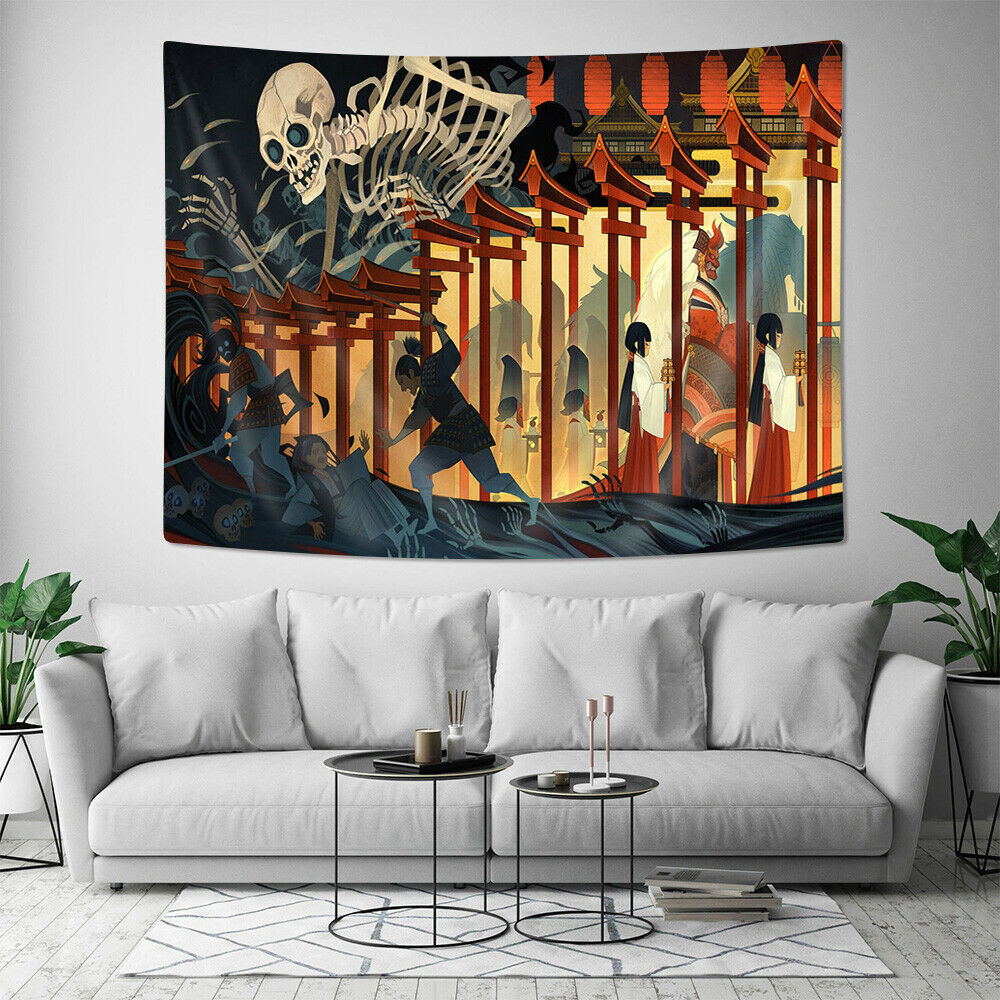 Japanese Traditional Floating Painting Tapestry Wall Hanging Blanket Wall Art