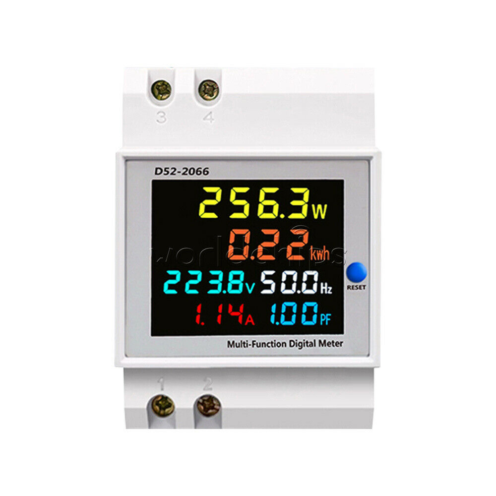 AC250-450V Digital Din-Rail Current Voltage Power Factor Meter Ammeter Voltmeter