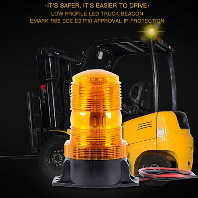 10-110V Amber LED Beacon Lamp Rotating Store Emergency Flashing Warning Light Q1