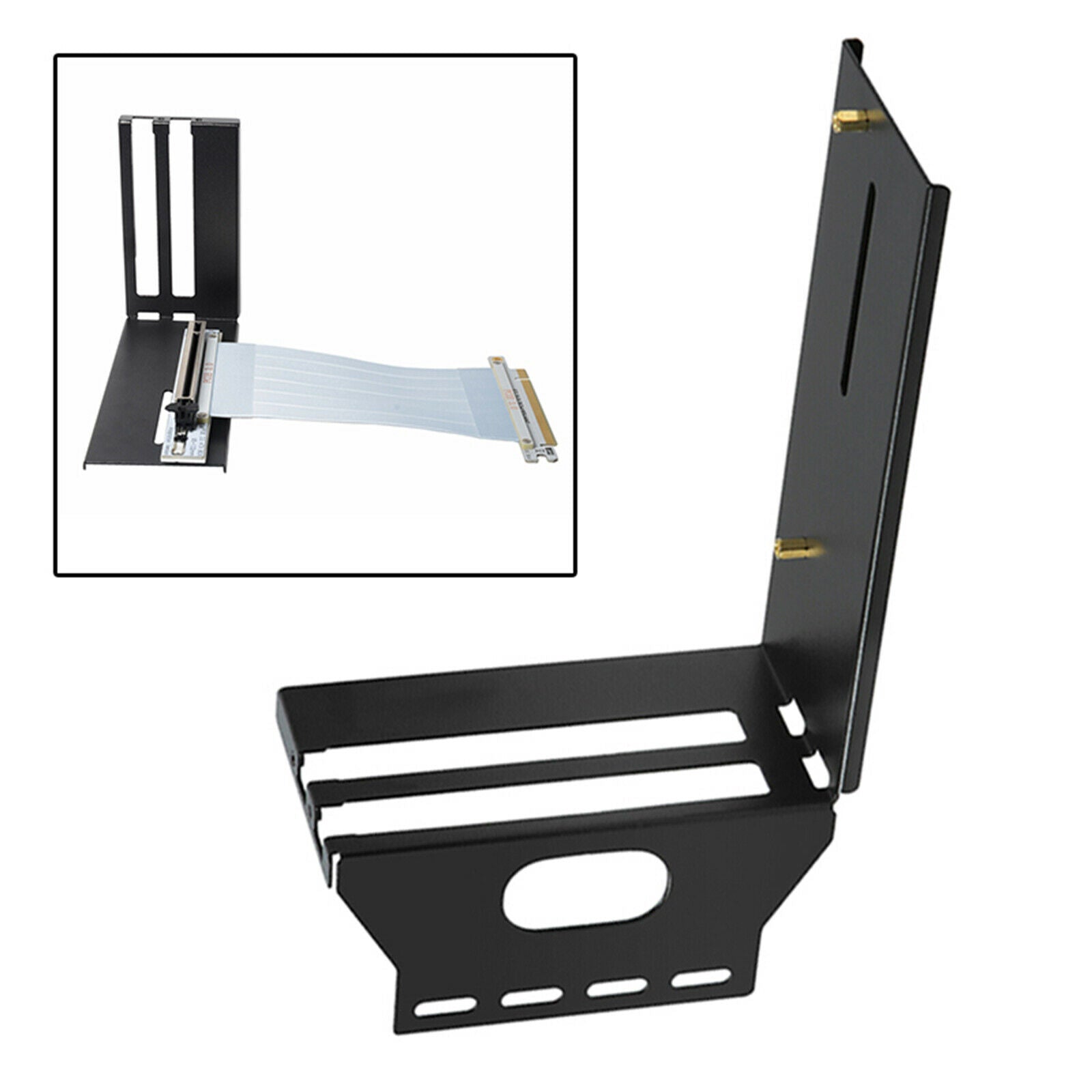 Black PCIe 16X Card Cable Vertical Bracket Holder Kickstand Support Kit