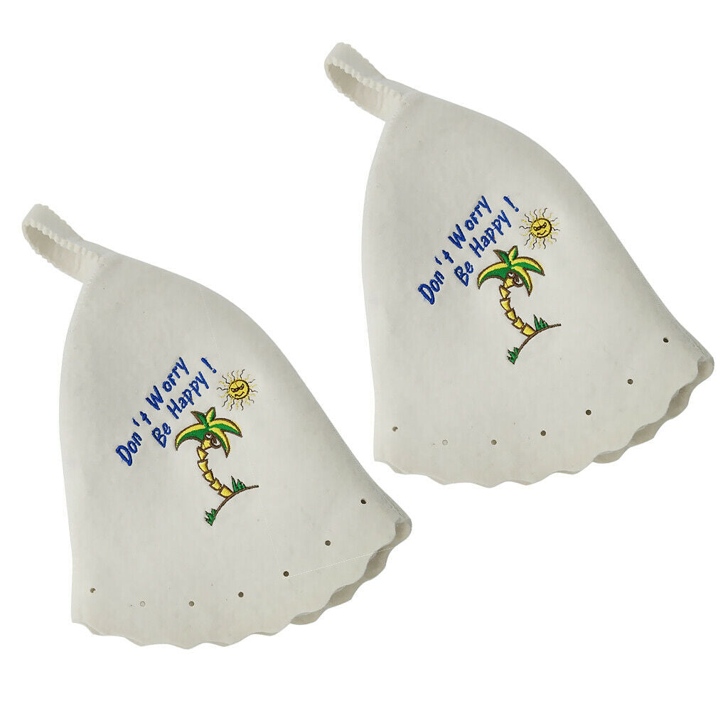 2x Wool Hat for Sauna Banya Bath House Head Protection Embroidered Unisex #5