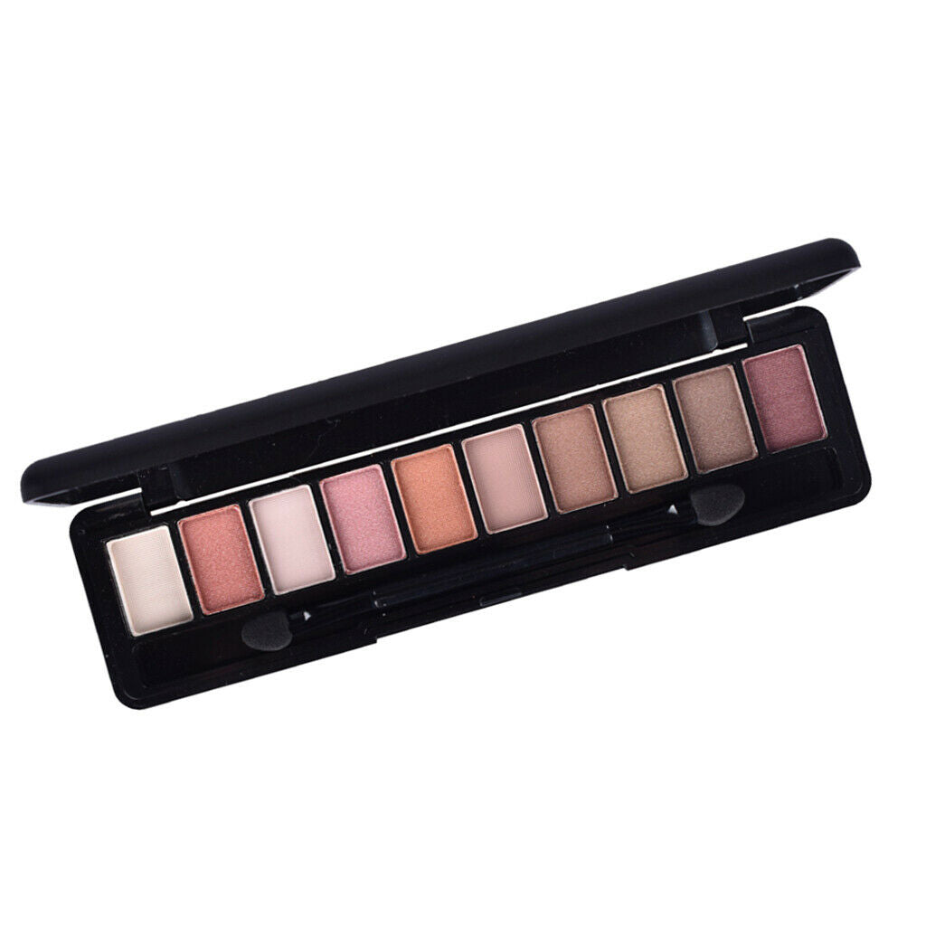 10 Colors Shimmer Matte Eyeshadow Palette with Eye Shadow Makeup Brush #02