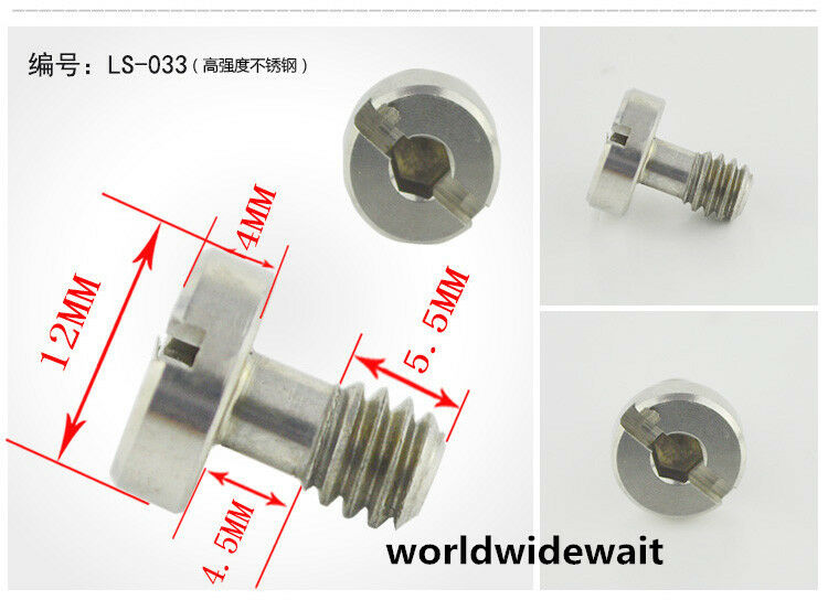 2pcs Stainless Steel 1/4" Screw for Camera Tripod Quick Release Plate LS-033
