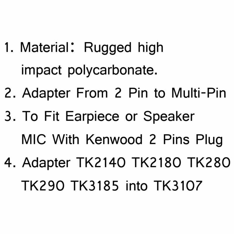 5x Earpiece Adapter For Kenwood NX-410 TK-280 TK385 TK-480 TK2140 3140 Radio