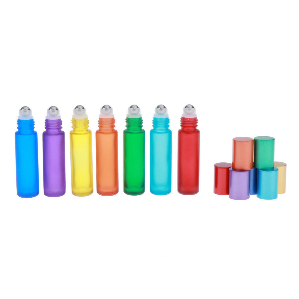 7x Empty Perfume Roller Ball Bottle Container Refillable Essential Oil Case