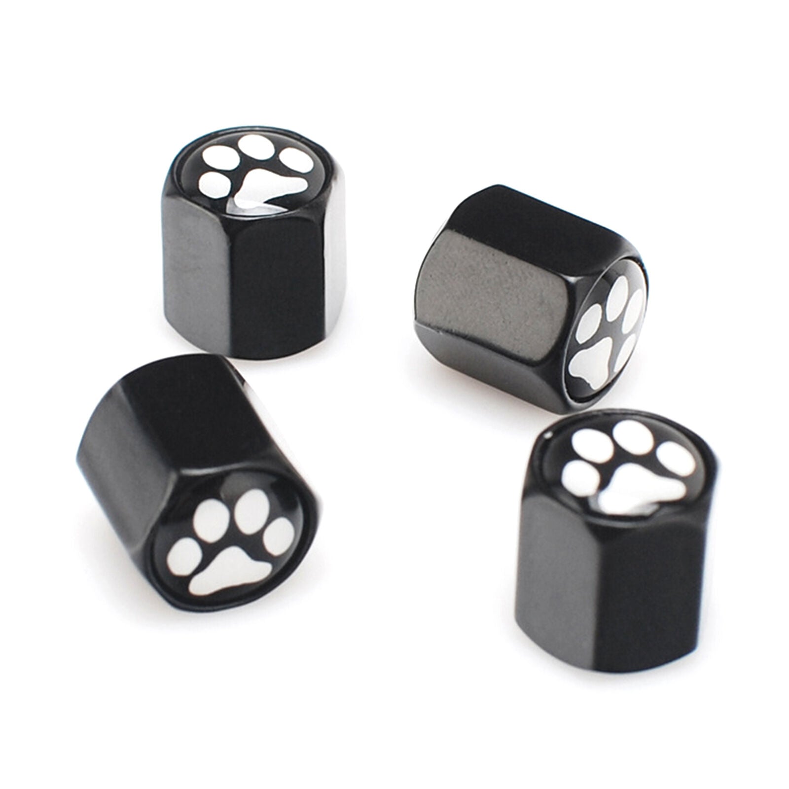 4X Car Tyre Tire Valve Wheel Air Dust Cap Cover Footprint Foot Print Black Style