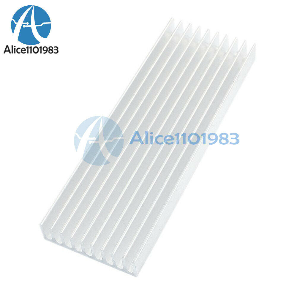 2PCS Durable 100*35*10mm Aluminum heatsink Heat Sink for IC LED Power Transistor