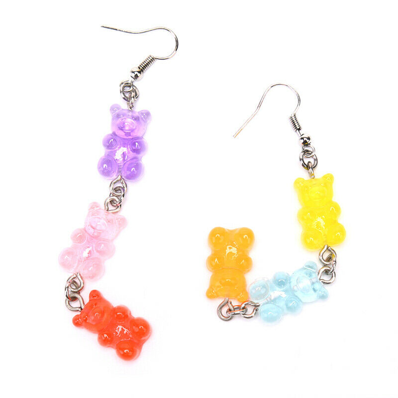 New Funny Colorful Cartoon Three Bear Animal Dangle Drop Earrings Jewelry.l8