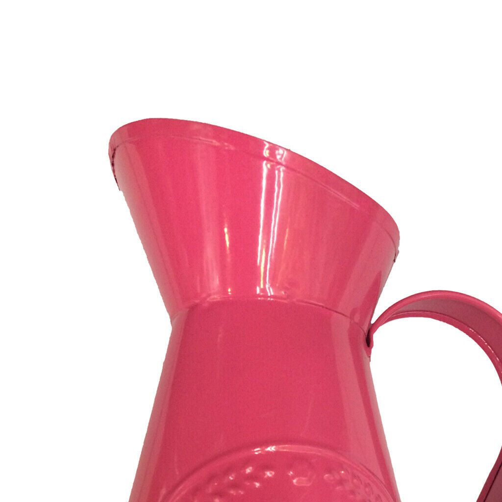 Shabby Chic Retro Metal Jug Vase Flower Pitcher Wedding Home Decor Rose Red