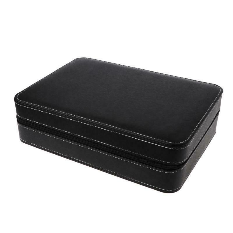 10 Slots Watch Zipper Travel Box Leather Display Case Organizer Jewelry Storage