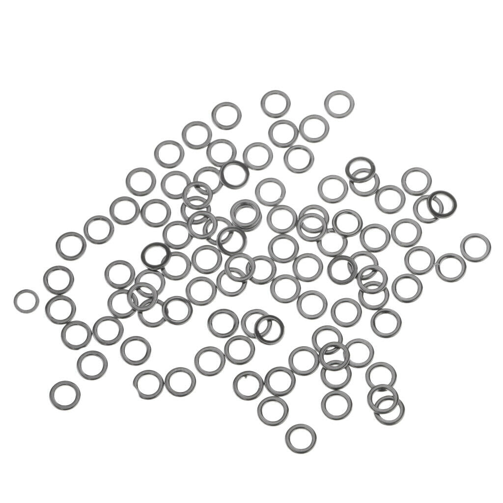 100pcs Stainless Steel Fishing Rig Rings Terminal Tackle Round Rings 3.7mm