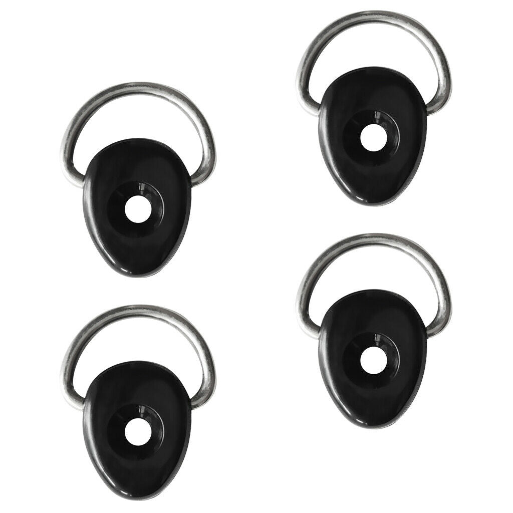 2 Pairs Stainless Steel D Ring Loop Deck Fitting for Kayak Rigging Bungee