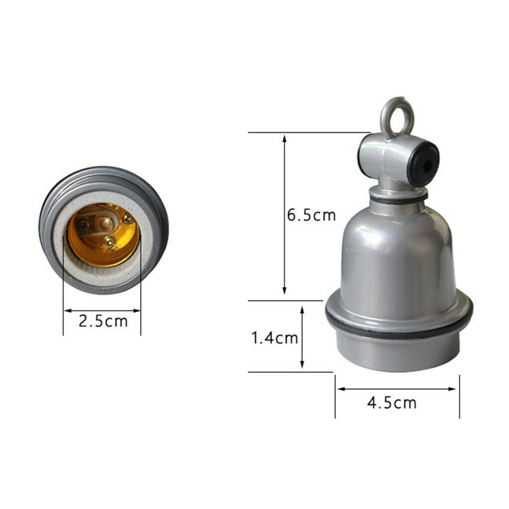 5Pcs E27 ES Ceramic Screw Lamp Holders for Heat Bulbs, Aluminium Shell