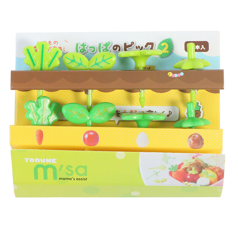 8pcs/set Fruit Fork Toothpick Leaves Decoration Lunch Box Bento Accessori.l8