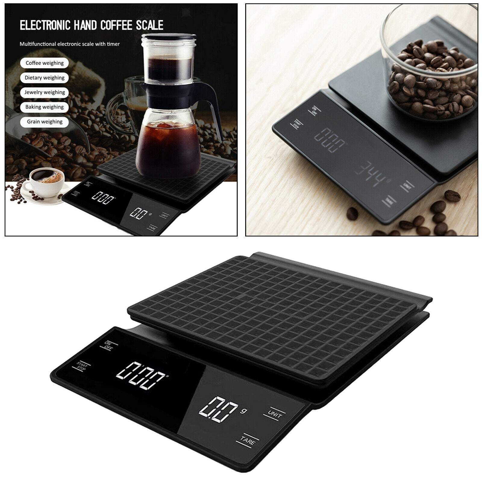 Smart Digital Kitchen Scale High Precision LED Coffee Pot Scale With Timers