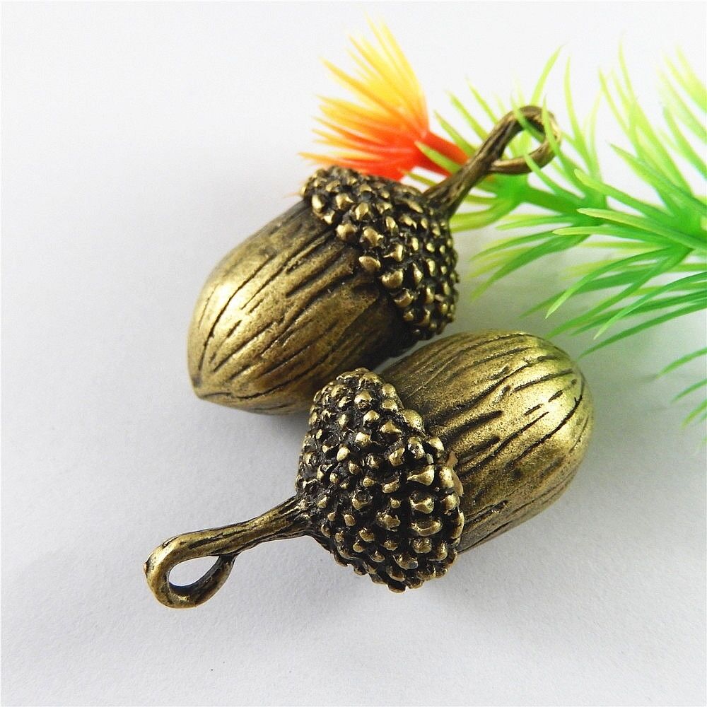 5pcs Antiqued Bronze Alloy Acorn Pendant Charm Handmade Jewelry Craft 40x18x16mm