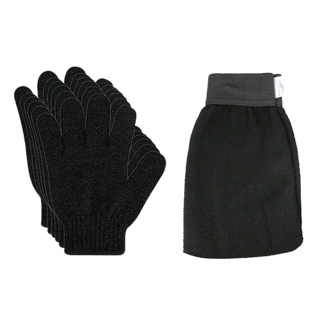 6 Pack Exfoliating Gloves Bath Shower Scrub Wash Mitt Exfoliator Spa Massage