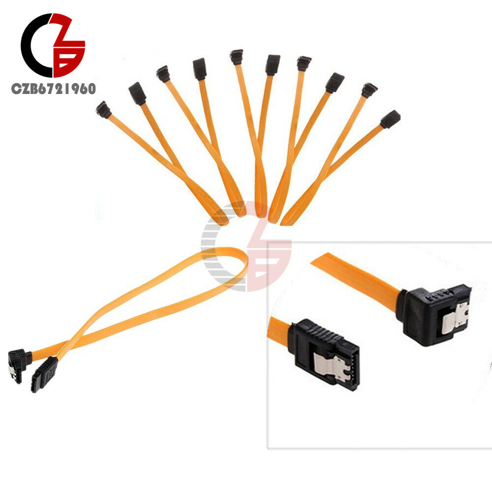 2PCS 45cm Serial SATA RAID DATA HDD Hard Signal Drive Cable Straight-Right Angle