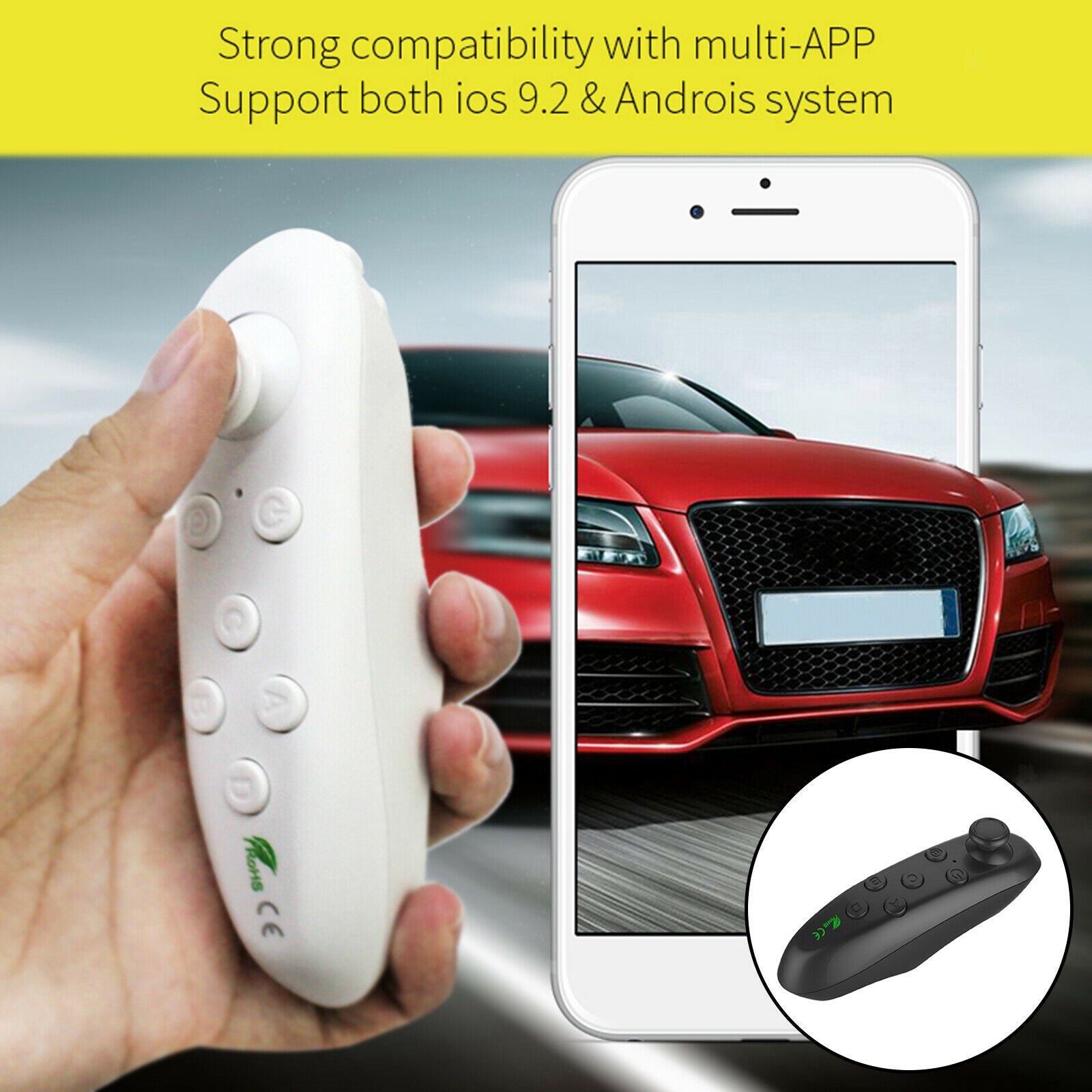 Mini Game Joystick Gamepad Remote For Film Selfie Mouse Tablet Laptop black