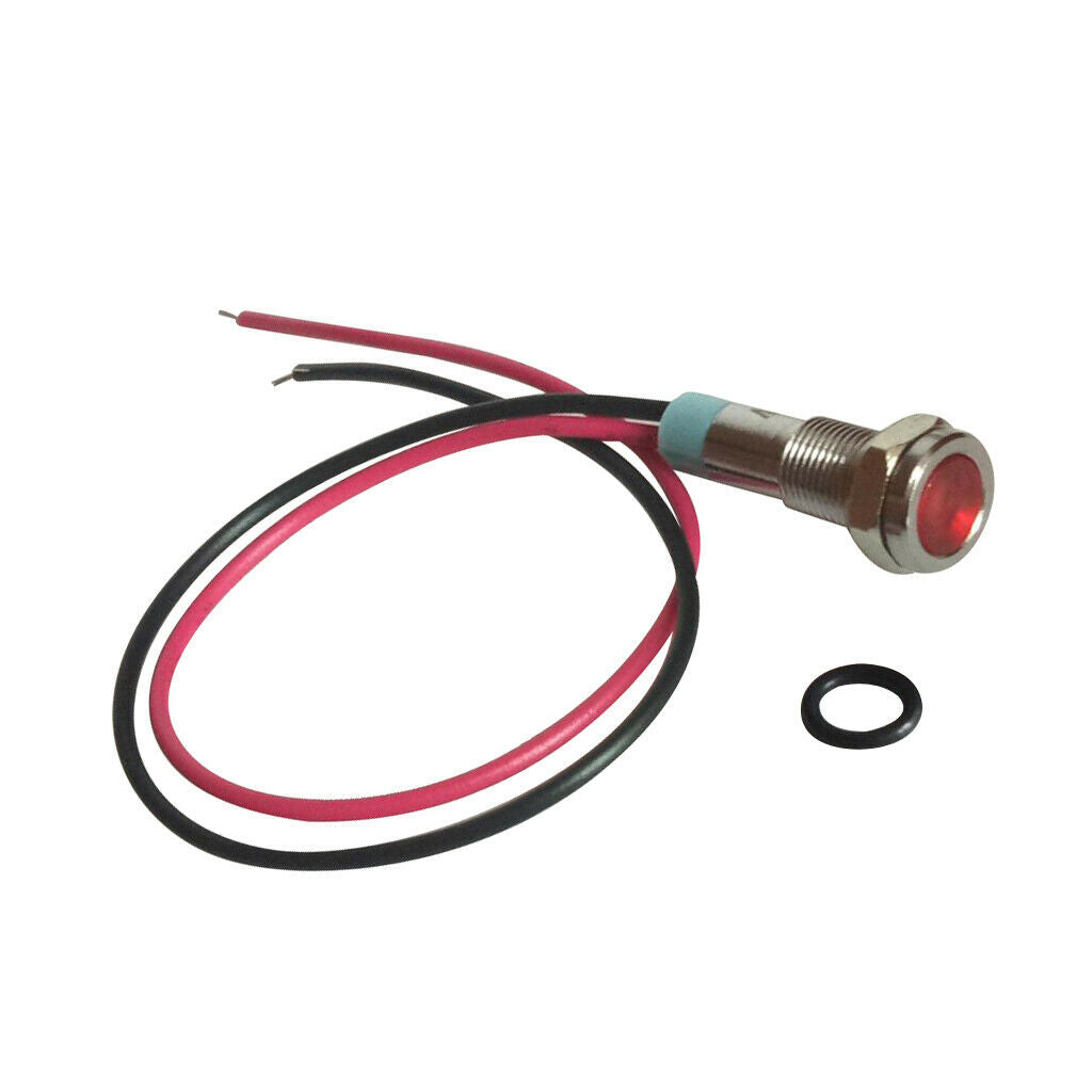 5x 6mm LED Metal Signal Indicator Pilot Dash Light for Car Boat Truck (Red)