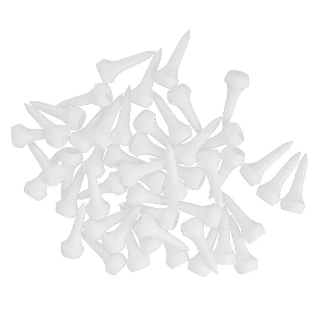50 Pieces White Plastic Golf Tees 35mm Golfer Accessories Aids
