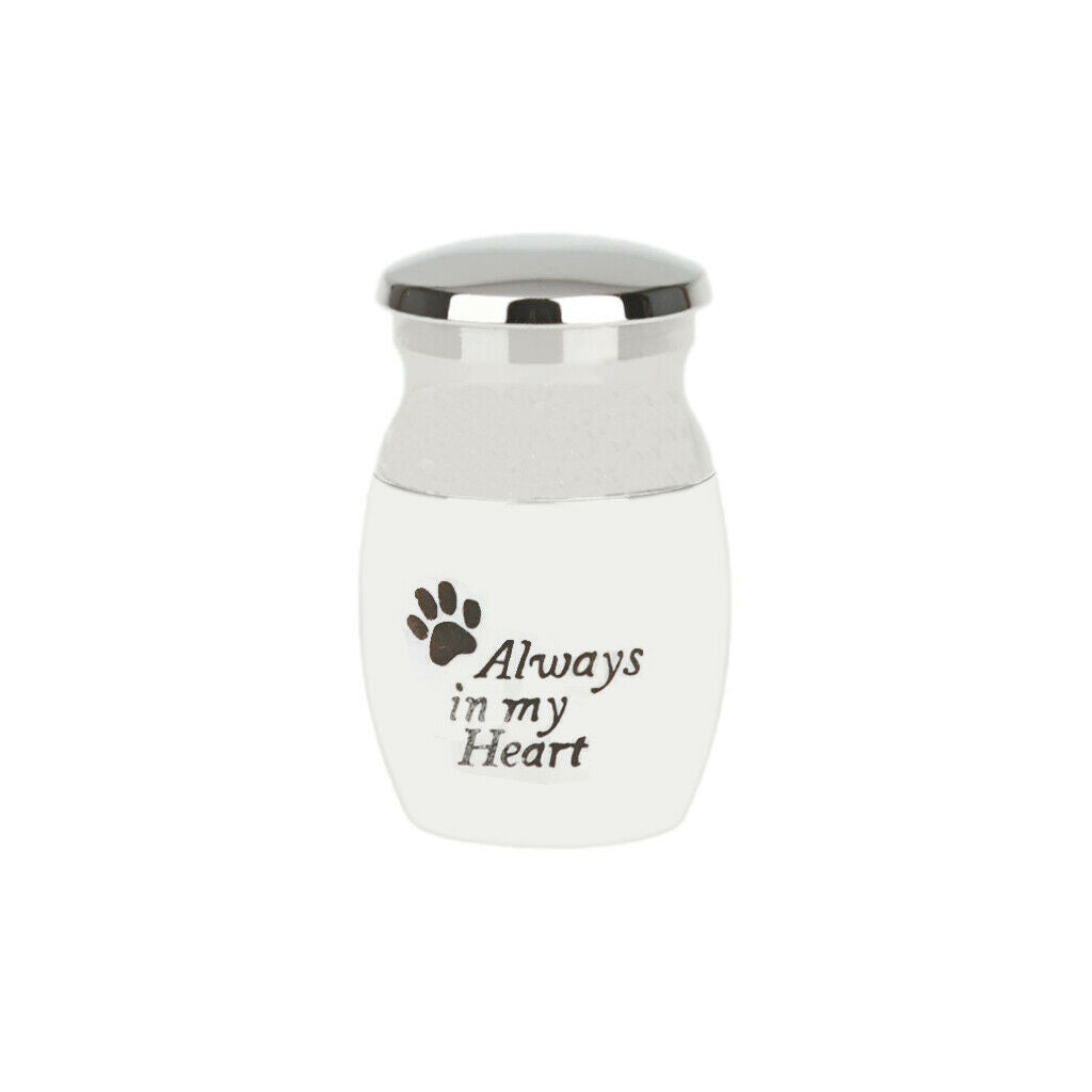 Pet Urn Mini Jar-Always In My Heart Paw Print Waterproof Stainless Steel